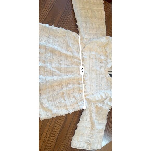 Smythe 3D white Embroidered A-Line Cotton Blouse size L - Picture 5 of 8